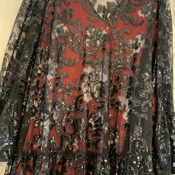 Free People beautiful sequined wide mini dress - Picture 9 of 9